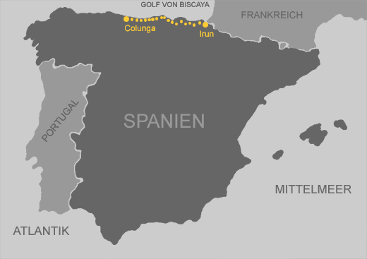 Spanienkarte - Tour 2001