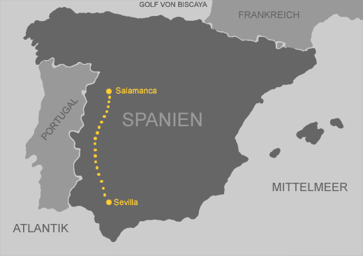 Spanienkarte - Tour 2007